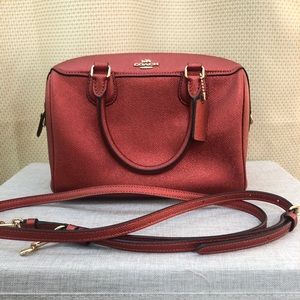 SOLD Coach Mini Bennet - Metallic Red